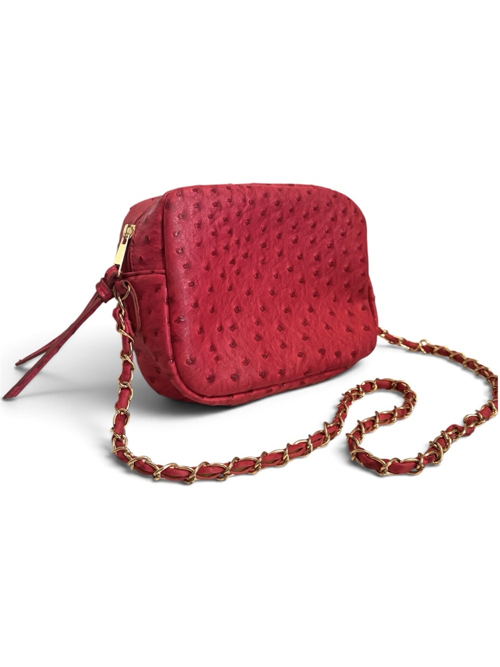 Hot Pink Ostrich Embossed Crossbody Y2K Purse